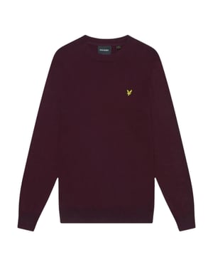 Lyle & Scott Crew Neck Rich Burgundy Pull Over-tröja