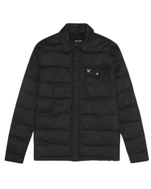 Jetzwart gewatteerd jack met kraag van Lyle & Scott