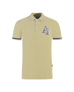Aquascutum AQ 1851 Pikétröja med broderad kant i beige