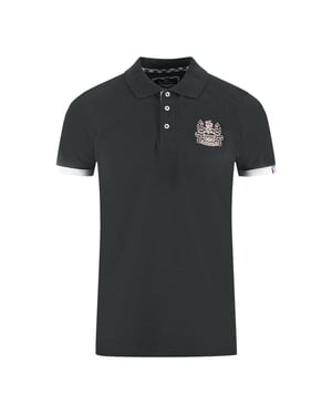 Aquascutum Polotröja med märkeskrage, svart