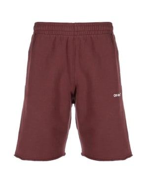 Off-White Diag Helvetica Burgundy Sweat Shorts