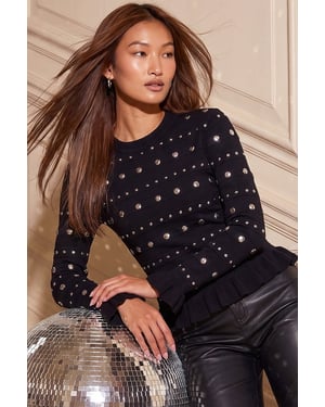 Stud Frill Knit Top