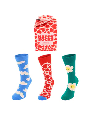 Happy Socks 3-Pack Multicolour Flower Gift Set