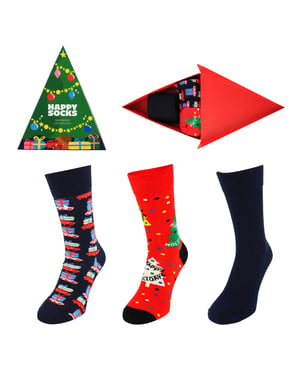 Happy Socks 3-Pack Multicolour Holiday Tree Gift Set