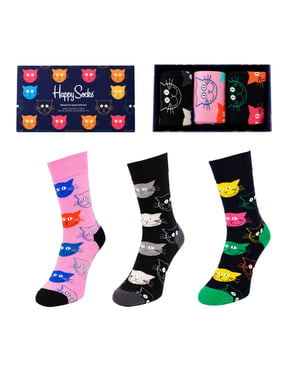 Happy Socks 3-Pack Multicolour Mixed Cat