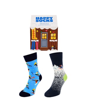 Happy Socks 2-Pack Multicolour Skiing Chalet Gift Set