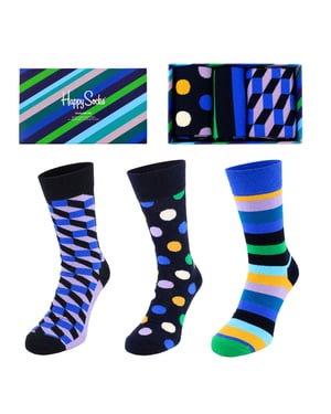 Happy Socks 3-Pack Multicolour Mixed Gift Set