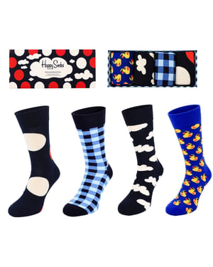 Happy Socks 4-Pack Multicolour My Favourite Blues Gift Set
