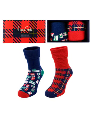 Happy Socks 2-Pack Multicolour Holiday Cozy Gift Set