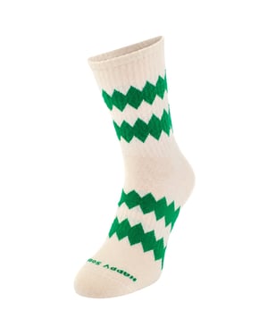 Happy Socks 1-Pack Off White ZigZag 3/4 Crew