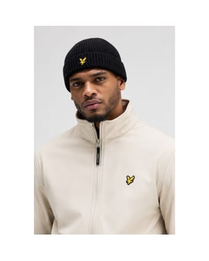 Lyle and Scott He2531a ribbed beanie z865 jet black