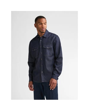Petrol Industries Heren overshirt m-3060-sil414 5079 dark indigo