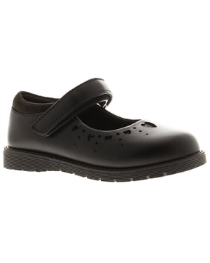 Princess Stardust Girls School Shoes Heartful black