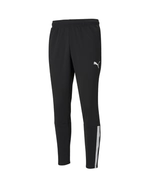 Puma Mannen Team Liga Zijstrip Tapered Trainingsbroek (Zwart/Wit)