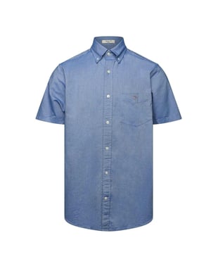 Gant Heren Oxford Normaal Overhemd Met Korte Mouwen (Blauw)