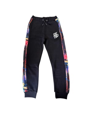 DFND London Kinderen Abstracte Slim Joggers (Zwart/Multi-kleur)