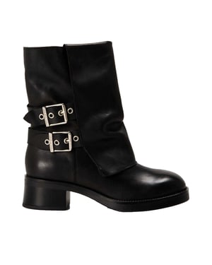 Steve Madden Dames Bonfire Trench Metallic Blokhak Enkellaarsjes (Zwart)