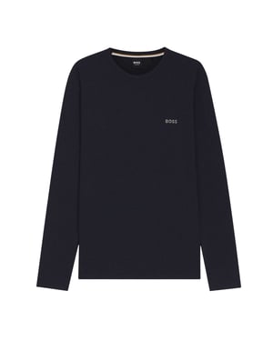 Hugo Heren Wafelbrei Langsleeve Shirt (Donkerblauw)