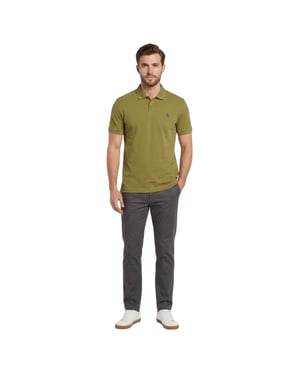 Original Penguin Polotröja med broderad logotyp för herrar (Olivgrenen)