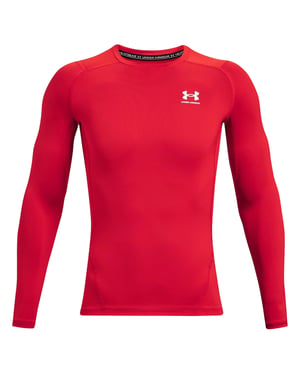 Under Armour Heren HeatGear Base Layer Top met lange mouwen (Rood)
