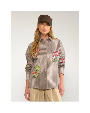 Nümph Nukacey 707171 embr shirt deep taupe