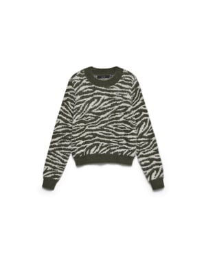 Vero Moda Vmjungle zebra gestreepte pullover
