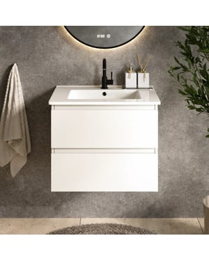 Mirlux Badkamermeubel norvi 60 cm wit witte wastafel