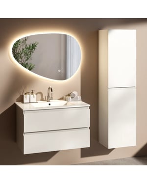 Mirlux Badkamermeubelset avello 80cm wit wastafel wit