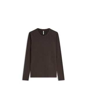 Summum Round neck top long sleeve mesh solid longsleeves 3s5394-30180
