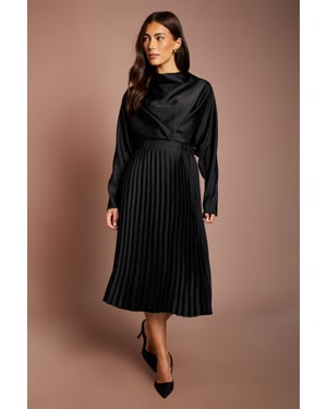 Satin Pleated Skirt