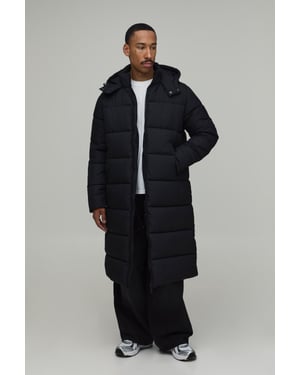 Regular Fit Longline Hooded Matte Puffer Jacket