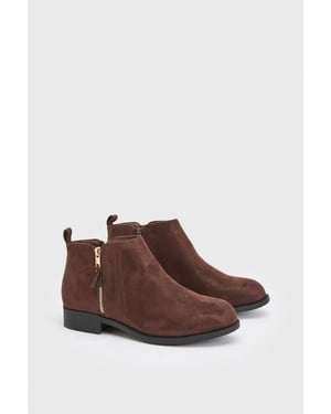 Maddy Side Zip Flat Ankle Boots