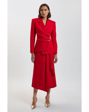 Tailored Wrap Trim Maxi Skirt