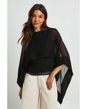 Chiffon Scarf Cape Blouse
