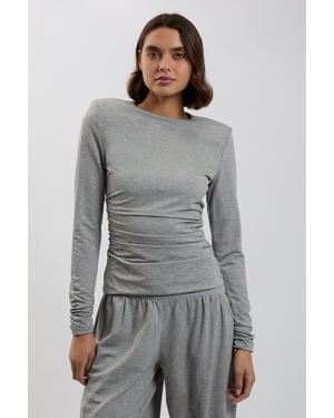 Strong Shoulder Viscose Jersey Top
