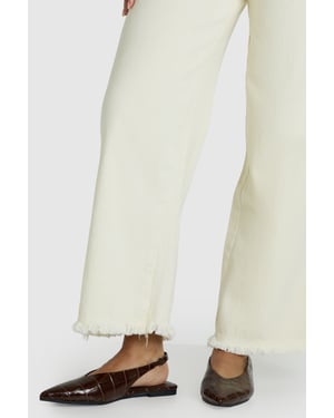 Croc High Cut Slingback Pointed Flats