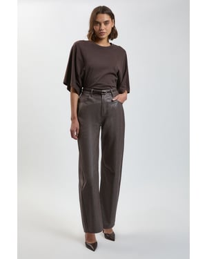 Metallic Denim Coated Barrel Jean
