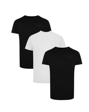 Korte Mouwen Logo Tri-Pack T-shirt in Zwart en Wit