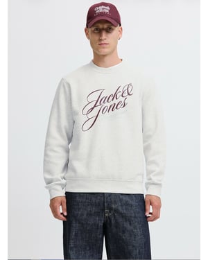 Jack & Jones Mens Crew Neck Sweatshirt Graphic Logo