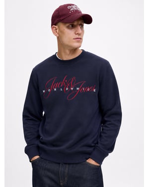 Jack & Jones Mens Crew Neck Sweatshirt Graphic Logo