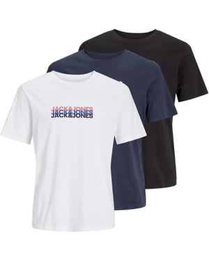 Jack & Jones Mens Big Size Crew Neck T-shirt 3 Pack