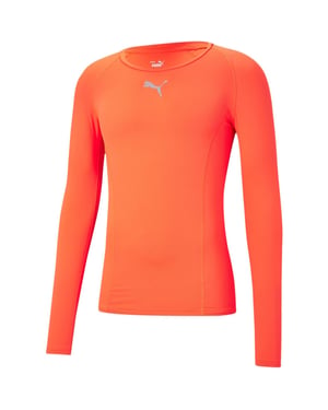 Men's Puma Liga Baselayer Tee Ls T-Shirt in Neon Sun