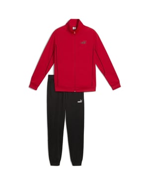 Men's Puma Piping Poly Full Tracksuit in Red