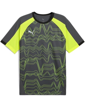 Men's Puma Individualliga Graphic Jersey T-Shirt in Gray/Yellow