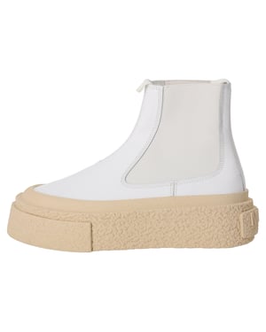 MM6 Maison Margiela Plattform Chelsea Stövlar i Vitt Läder