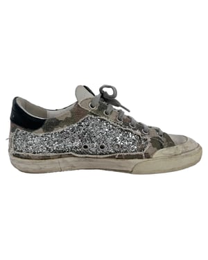 Golden Goose Super-Star Glittriga Sneakers i Flerfärgad Bomull
