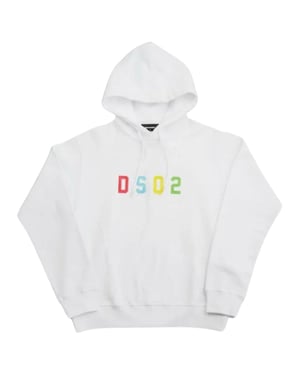 Dsquared2 Mångfärgad DSQ2 Logo Vit Hoodie