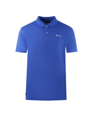Aquascutum Brand Logo Plain Royal Blue Polo Shirt