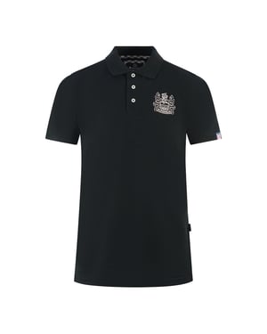 Aquascutum Pikétröja med märkesärm, svart