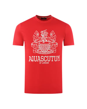 Aquascutum Stor fet London Aldis Brand Logo Röd T-shirt